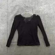 White House Black Market Women Blouse Top Size Medium Rayon Lace Round Neck New