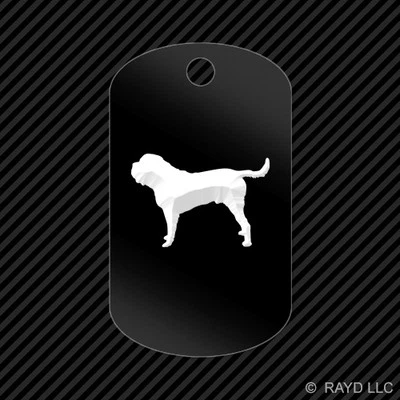 English Mastiff Keychain GI dog tag engraved many colors dog canine pet