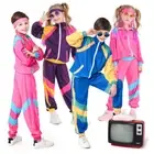 Kids Child 80s Tracksuit 1980s Party Retro Disco Neon Costume Cosplay Unisex▫