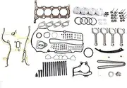 Cylinder Head Gasket Bolts Set & Timing Chain Kit and Piston Connecting Rod Kits + Valve Fits for 2013-2016 Encore 1.4L, for 2011-2015 Cruze 1.4L,for 2013-2016 Sonic/Trax 1.4L Turbo DOHC 16V