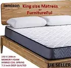 King Size Mattress By FurnitureFul 150 X 200cm Memory Foam 7.5 Inch Deep Quilted