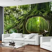 Lush Forest Hanging Tapestry Mural Art Large Tapestry Mural Decoration Photos Background Carpet Curtains Home Bedroom Living Room Decoration