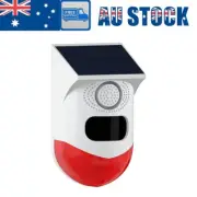 Motion Sensor Alarm Outdoor 120dB Loud Siren Strobe Lights Sound Security Alarm