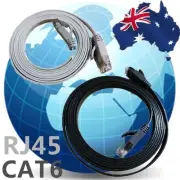 Flat Network Cable RJ45 LAN Ethernet Cat6 White Black 10m to 30m ESIXB ESIXW
