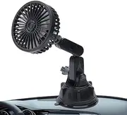 Portable Car Fan,Auto Cooler with Strong Suction | Portable Car Fan with Strong Suction and 3 Speeds, for Vehicle Window, Windshield