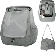Travel Cat Navigator Carrier Bag - Premium Cat Backpacks for Carrying Cats, Travel, Hiking, Outdoor Use - Grey Mesh Backpacks for Small, Medium, Large Cats up to 25 LBS with Side Pockets, Zipper Clips