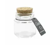 48PK Glass & Co Courtney Glass Hex Jar Container w/ Cork Lid Clear 45ml