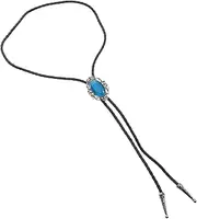[VALICLUD] Tie Cat Eyes Stone Cowboy Ties Cord Necktie Necklace For Men Women Birthday Christmas Wedding Costume Sky-blue