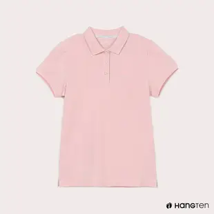 Hang Ten-女裝-腳丫短袖POLO衫-粉色