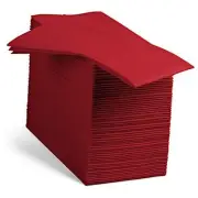 Linen-Feel Colored Paper Napkins - Decorative Cloth-Like Dinner 100 Burgundy