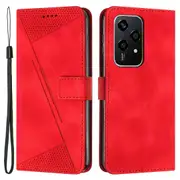 For Honor 200 Lite Wallet Cover Triangle Pattern Leather Phone Case