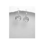 CelticTree of Life Sterling Silver Dainty Round Dangle Earrings