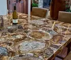Luxury Petrified Wood Agate Countertop, Agate Coffee Table Top Living Room Decor