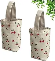 Wanfoou 2PCS Canvas Tote Bags for Shopping - Cylindrical Shape Handbags with Cartoon Printing, Reusable Eco-Friendly Canvas Bags For Grocery, Shopping & Gift Bags