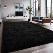 Litopyo Large Soft Black Rugs for Bedroom, 6x9 Feet Fluffy Carpets, Indoor
