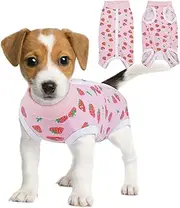 BRKURLEG Dog Surgery Recovery Suit Female and Male Small and Medium Dog Surgical Recovery Suit Soft Cotton Pet Surgery Suit Female Spay Cat Dog Neuter Spay Suits Anti Licking Wounds, L