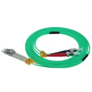 1M LC to ST OM3 10Gb Duplex Multi Mode 50/125 Fiber Optic Optical Cable Aqua