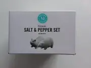 Martha Stewart Ceramic Salt & Pepper Shakers - White Pigs (NEW)