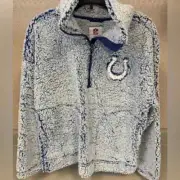 NFL Women's Size Medium Indianapolis Colts Sherpa Quarter-Zip Pullover Jacket
