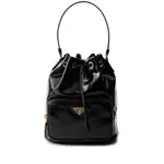[Prada] Prada Duet Patent Leather Bucket Bag ONE SIZE BLACK