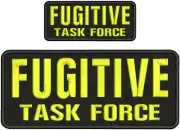 FUGITIVE TASK FORCE embroidery patches 4x10 and 2x5 hook YEIIOW LETTERS