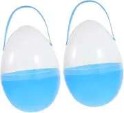 FELTECHELECTR 2 PC Eggs Clear Eggs Theme Party Favor Plastic Fillers Eggs Party Favor Candy Boxes Plastic Egg Container Plastic Eggs for Eggs Pp Sky-Blue