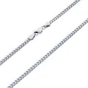 10K White Gold Solid 3.5mm Miami Cuban Link Chain Necklace Lobster Clasp 20"
