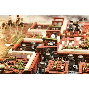 兼容 樂高 二戰場景廢墟北非戰場碉堡防空洞戰壕德軍拼裝積木玩具
