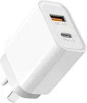 USB C Wall Charger,20W Durable Dual Port QC+PD 3.0 Power Adapter, Type C Power Wall Adapter Plug Brick Compatible with i Phone 16E/16 Pro Max/16Plus/16/15/14/13/12/11/XS/XR/X,iPad Pro,Air Pod