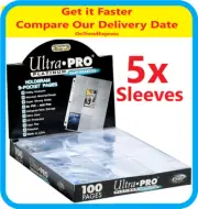 5 ULTRA PRO PLATINUM TRADING CARD 9 POCKET SLEEVES PAGES AFL POKEMON MTG