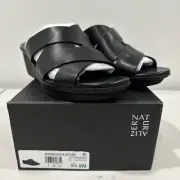 Naturalizer Womens Rowena Black Wedge Sandals Shoes 9.5 Wide
