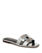 Veronica Beard Women's Via Leather Slide Sandals