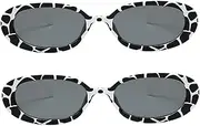 [Minkissy] 2PCS Decorative Sunglasses for Women Lightweight and Comfortable Retro Eyewear with UV for Parties Cosplay Traveling and More