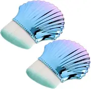HAPINARY 2pc Set Nail Dust Brush for Cleaning Makeup Foundation Applicator Soft Bristles for Blush Powder