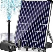 antfraer Solar Water Pump, 12W Solar Fountain Pump 160GPH Flow Adjustable with 6.6FT PVC Tubing, Solar Powered Water Pump for Fish Pond Garden Waterfall Hydroponics DIY Water Features Black-12w