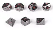 Galactic Dice Premium Dice Sets - Hematite Set of 7 Dice with Tin