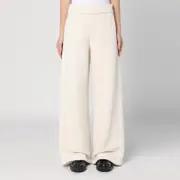 [Max Mara] White cotton and silk pants M White
