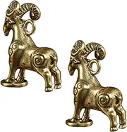 [Beatifufu] 2pcs Sheep Pendant Brass Craft Pendant Diy Sheep Adornment High Grade Brass