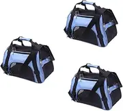 FONDOTIN 3pcs Pet Carrier Small Dog Carrier Small Dog Cage Pet Cage Pet Dog Cage Messenger Pet Cage Kitten Supplies Large Pet Cage Dog Carriers for Small Dogs Messenger Dog Cage Blue