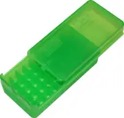 MTM Pistol Ammo Box 50 Round Side-Slide Top 9mm 380 ACP Clear Green P50SS-9M-16