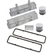 60-86 SBC Circle Track Tall Valve Cover Kit, Aluminum