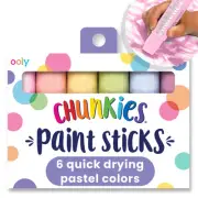 OOLY Chunkies Paint Sticks 6 Count Non Toxic Quick Dry No Mess Craft Supplies