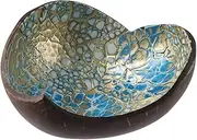 Gifthub Coconut Shell Heart Bowl - Key Storage Tray, Painted, Blue, 14 * 14 * 3 CM (Style 1)