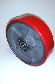 Pallet Jack Steer Wheel Caster 7" x 2" Solid Ultra Polyurethane Nylon 25mm ID
