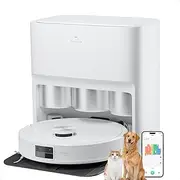 [TUVACS] Robot Vacuum with All-in-One Station, Dual Mops with 12 mm Auto-Lift and Carpet Detection, Auto Dust Collection, 6000 Pa Suction, 180 Mins Runtime, Auto Mop Washing & Drying