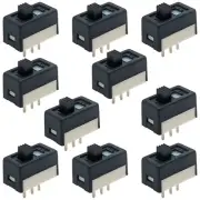 10 Pack H251 SPDT Slide Switch w PC Leads on 0.1" Center for Breadboards