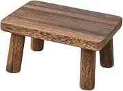 JECOMPRIS Wooden Step Stool for Adults Rectangle Foot Stool Multi Purpose Shoe Changing Stool for Kitchen Bathroom Living Room and Sturdy and Practical Design