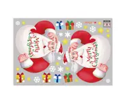 C136 2PCS Santa Claus Glue-free Electrostatic Stickers Decoration Christmas Shopping Mall Glass Window Scene Layout