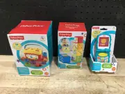FISCHER-PRICE BABY'S FIRST BLOCKS + STACK & EXPLORE BLOCKS + FRIENDLY FLIP PHONE
