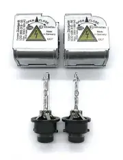 2x New OEM 03-07 Saab 9-3 Xenon Igniter Ignitor Socket + HID D2S Light Bulbs Kit